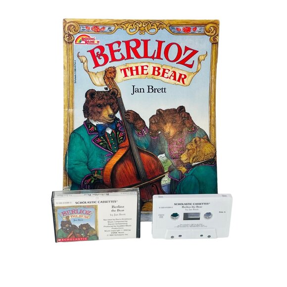 "Berlioz The Bear" Book & Cassette Set By Jan Brett - Picture 1 of 11